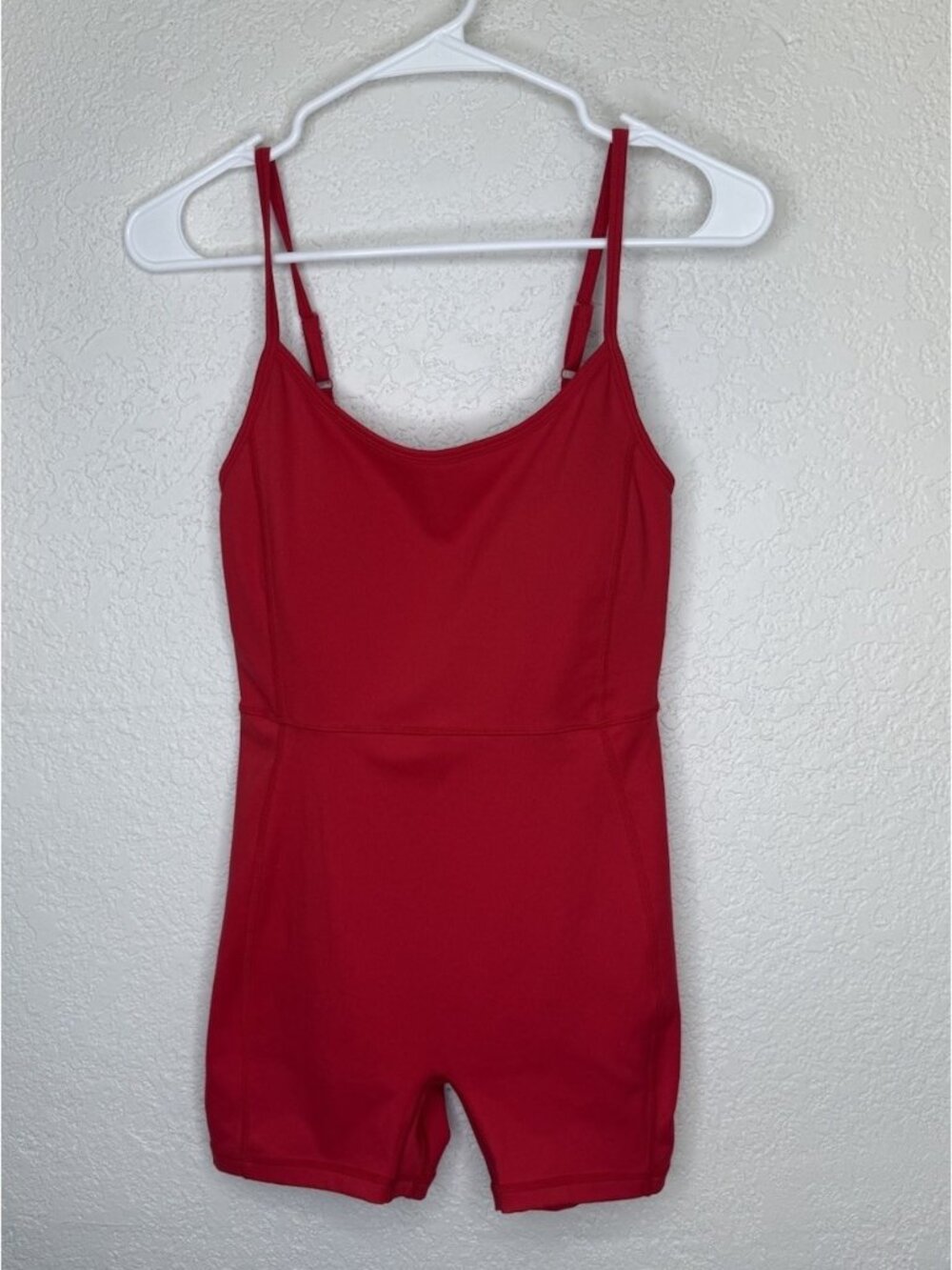 PAC 1980 Active Adjustable Strap Speedwalker Short Romper Red Small Seamless D1